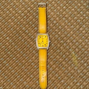 Locman Yellow Leather Strap Watch